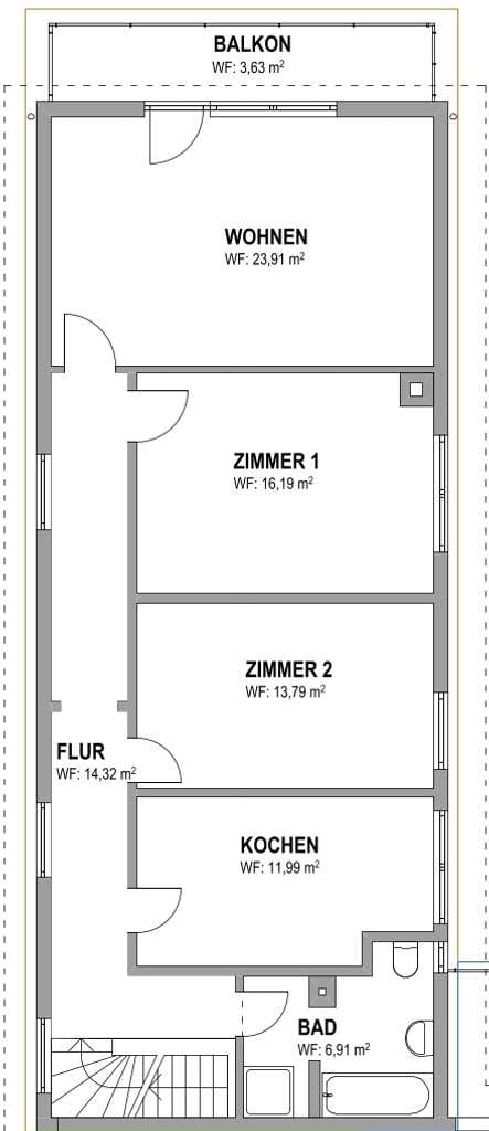 Immobilie in Allensbach - Ruhige 3-Zimmer-Wohnung mit Balkon im Zentrum von Allensbach mit Teilseeblick - Bild 3