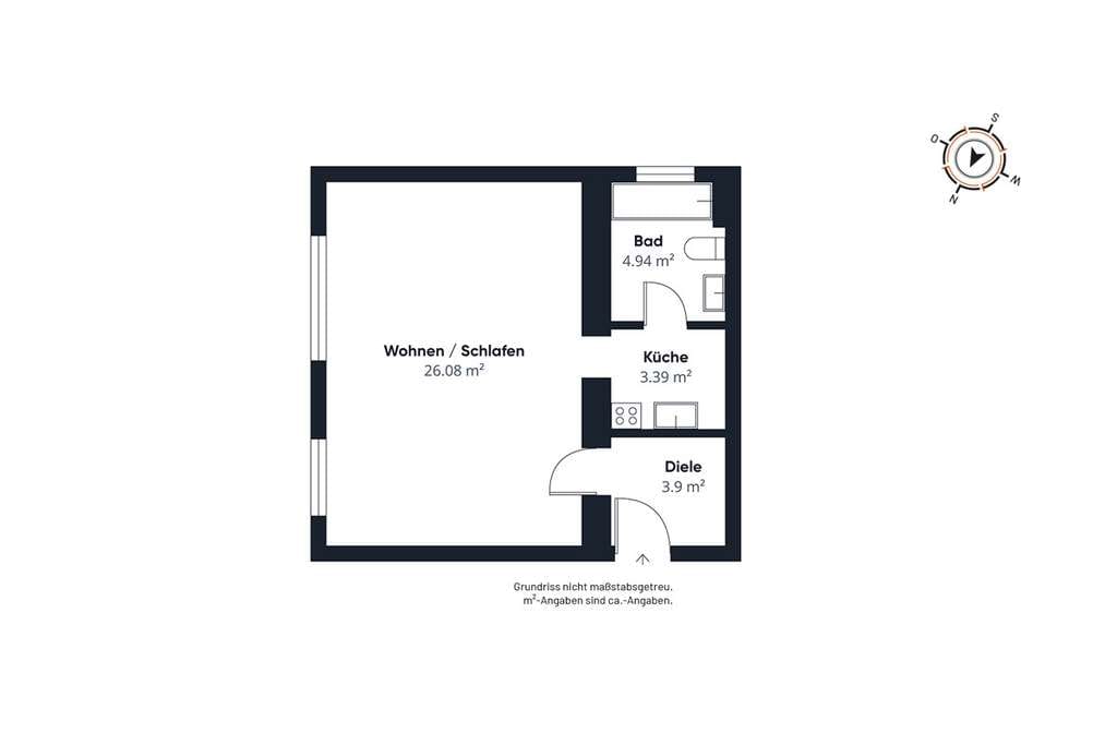 Immobilie in Backnang - Kapitalanlage mit Potenzial: Vermietete 1-Zimmer-Wohnung mit Sanierungsbedarf - Bild 1
