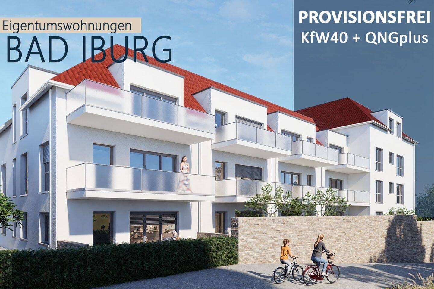 Immobilie in Bad Iburg - Wohnen am Fuße des Schlosses | Moderne 2-Zimmer-Neubauwohnung mit Balkon | KfW40 + QNG | Provisionsfrei - Bild 0