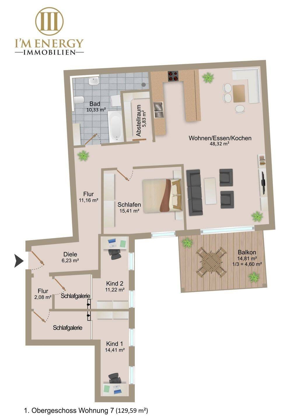 Immobilie in Osterhofen -  +++ Urbanes Wohnjuwel mit Loggia-Balkon – Großzügigkeit im Zentrum von Osterhofen +++  - Bild 3
