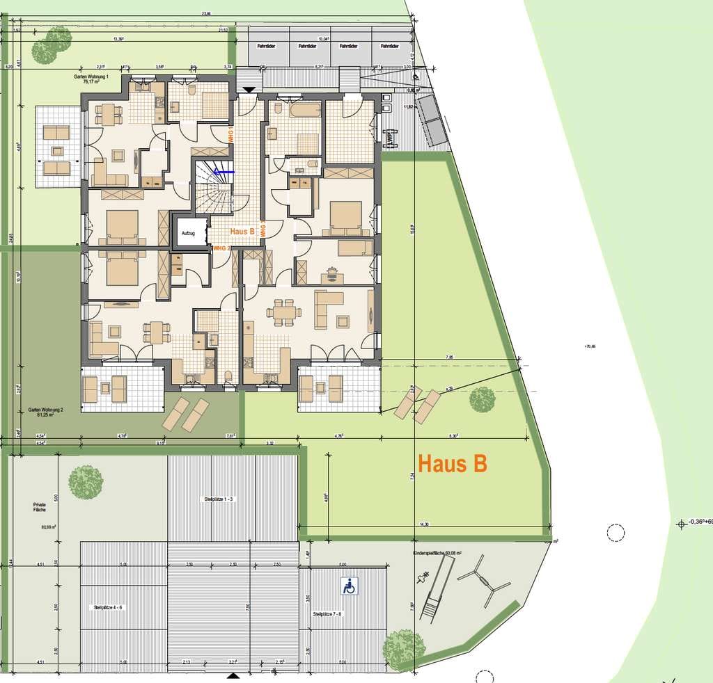 Immobilie in Schwülper - Neubauprojekt Schwülper - Barrierefr. EG-Wohnung mit 164m² Garten, Terr., Stellpl., Süd/Ost-Ausr. - Bild 2