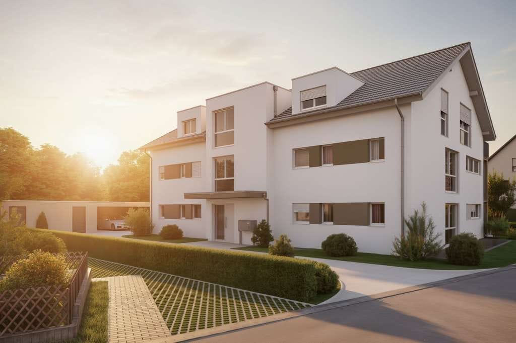 Immobilie in Riederich - Neubau-Wohnung EG Mitte Nr 2 mit Terrasse inklusive Stellplatz Nr 1 // Riederich - Bild 1