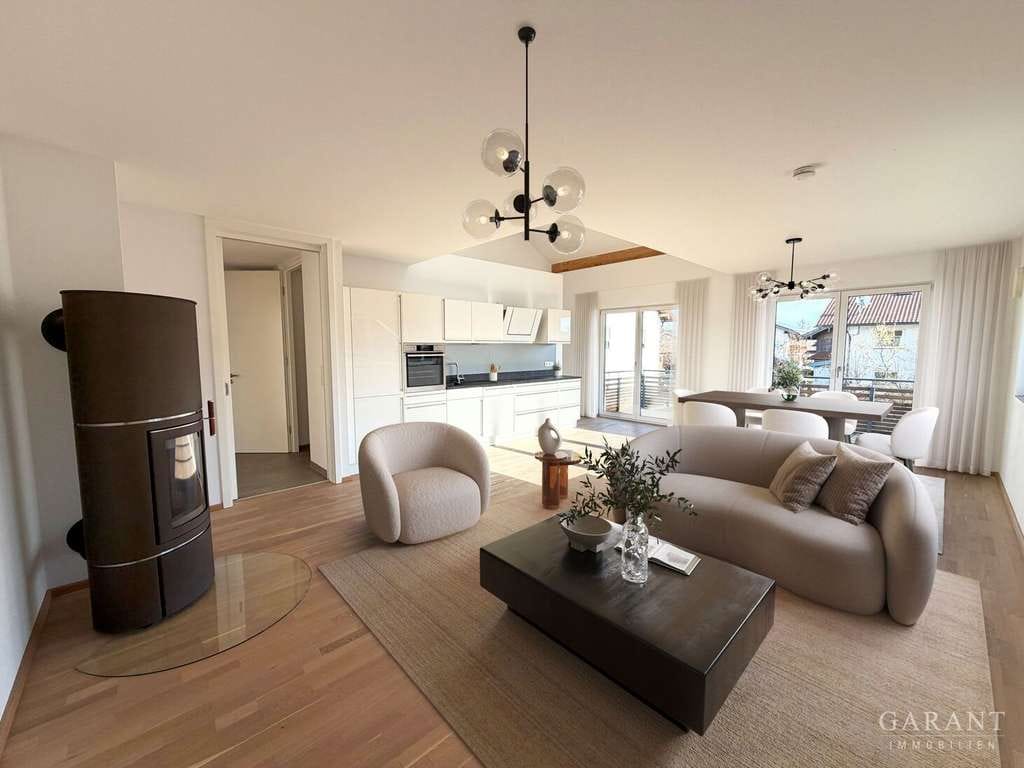 Immobilie in Prutting - Maisonette mit Galerie und Alpenblick - Wohnen auf zwei Ebenen wie im eigenen Haus - Bild 0