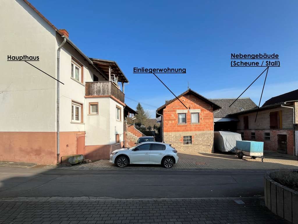 Immobilie in Ranstadt - Hofanwesen mit Haupthaus, ELW u. Nebengebäuden (Scheune + Stall) auf großem Grundstück - Bild 1