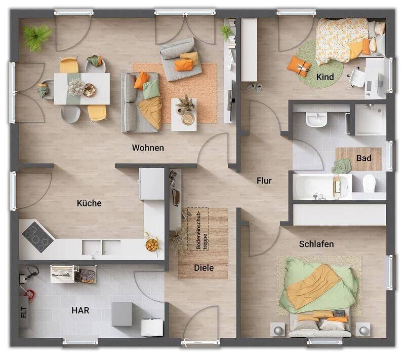 Immobilie in Biedershausen - Unsere BASIC-Vollausstattung: Dein Bungalow zum kleinen Preis - Platz für die kleine Familie oder zum Lebensabend genießen! - Bild 1