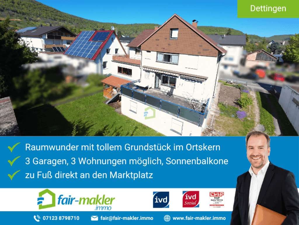 Immobilie in Dettingen an der Erms - FAIR-MAKLER: Raumwunder mit tollem Garten im Ortskern - Bild 0