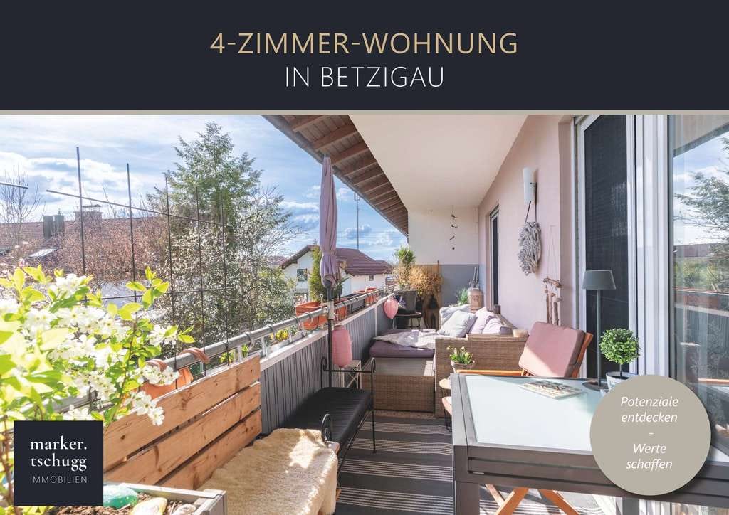 Immobilie in Betzigau - Sonnige 4-Zimmer-Wohnung mit Kamin & Südbalkon in ruhiger Lage von Betzigau - Bild 0