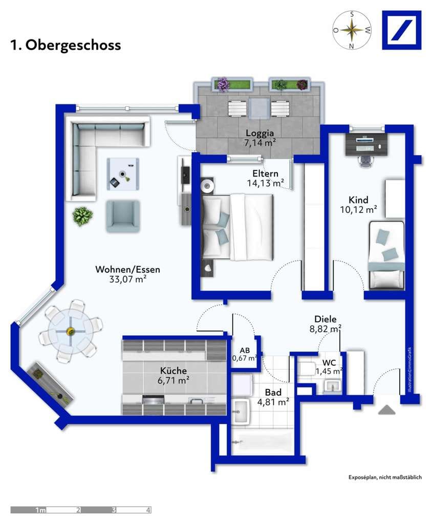 Immobilie in Tamm - Schön geschnittene 3,5 Zimmer Wohnung in Tamm - Bild 1