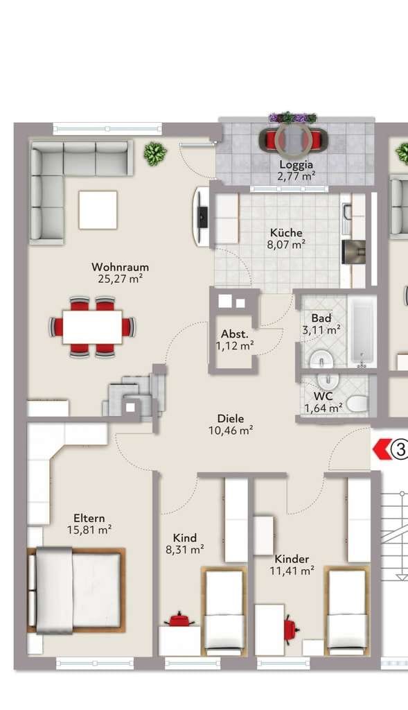 Immobilie in Traunreut - 4 Zimmer Wohnung mit Garten renovierungsbedürftig - Bild 3