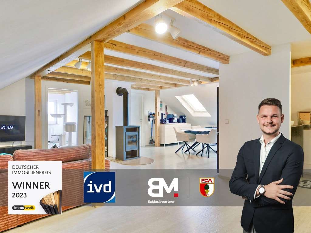 Immobilie in Röfingen - Modern ausgebaute Dachgeschosswohnung (2019) – stilvoll ausgebaut - Bild 0