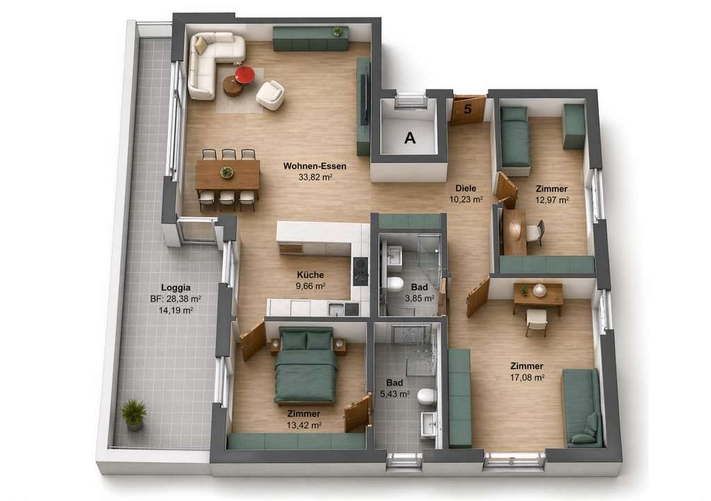 Immobilie in Au am Rhein - *Erstbezug* - Penthouse im Herzen von Au am Rhein - Bild 5