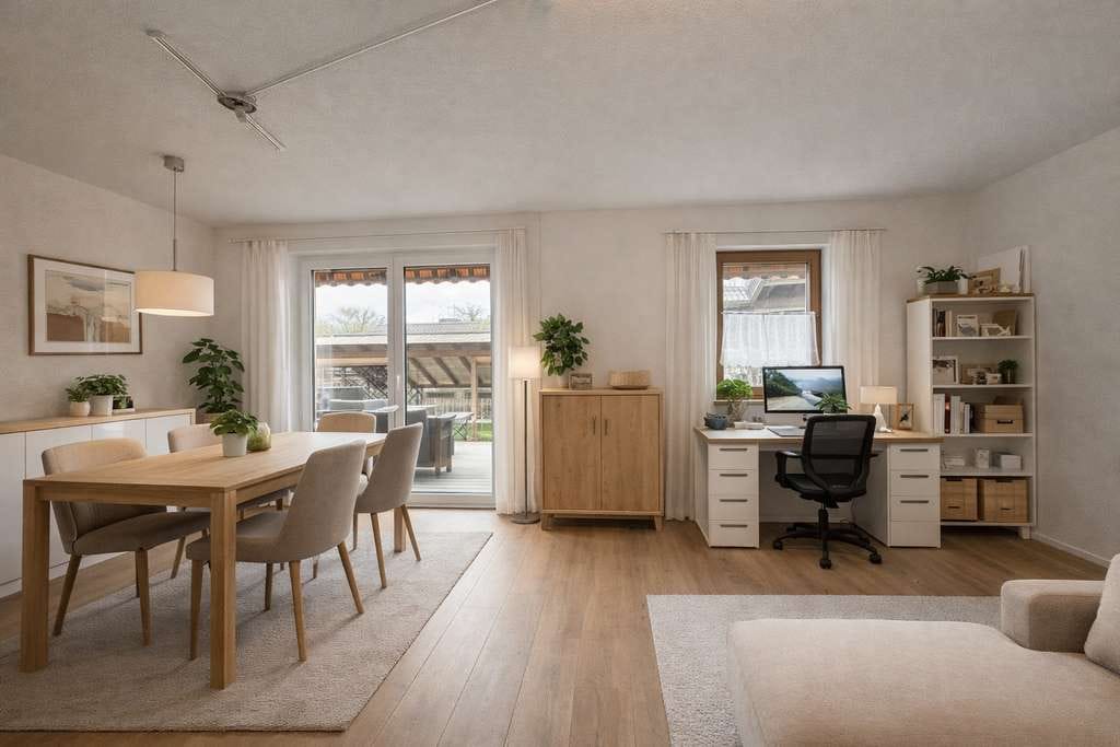 Immobilie in Raubling - Lichtdurchflutete, moderne 4,5 Zi.- Gartenwohnung mit zwei sonnigen Terrassen und großem Garten - Bild 2