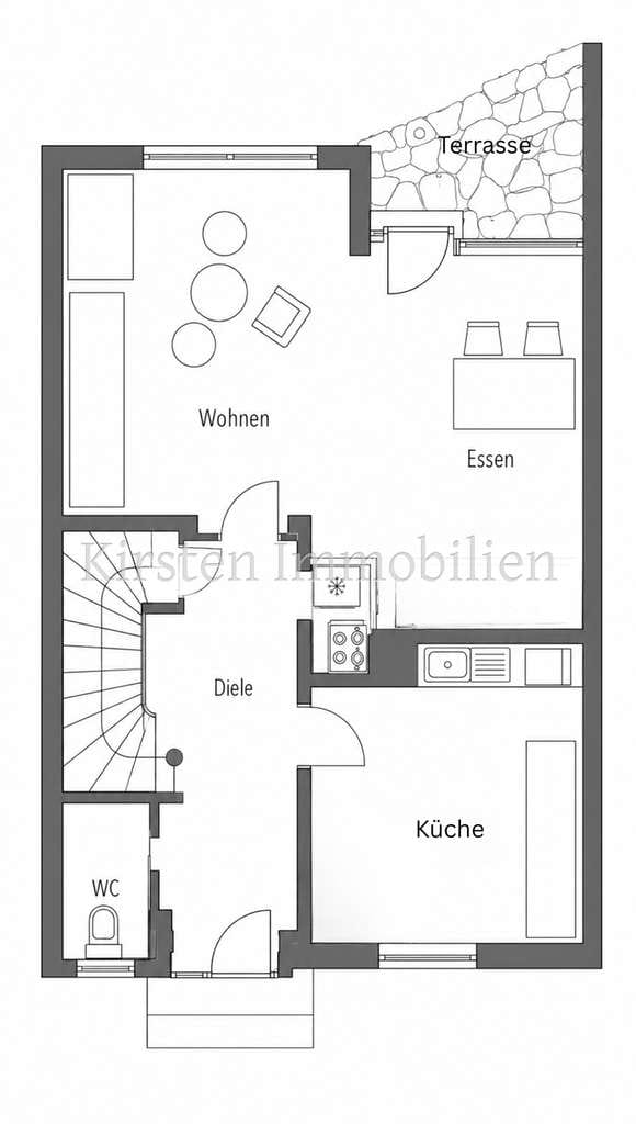Immobilie in Balingen - Balingen: Seltenes Gartengrundstück in beliebter Wohnlage, Reihenhaus mit viel Potenzial und Garage! - Bild 4